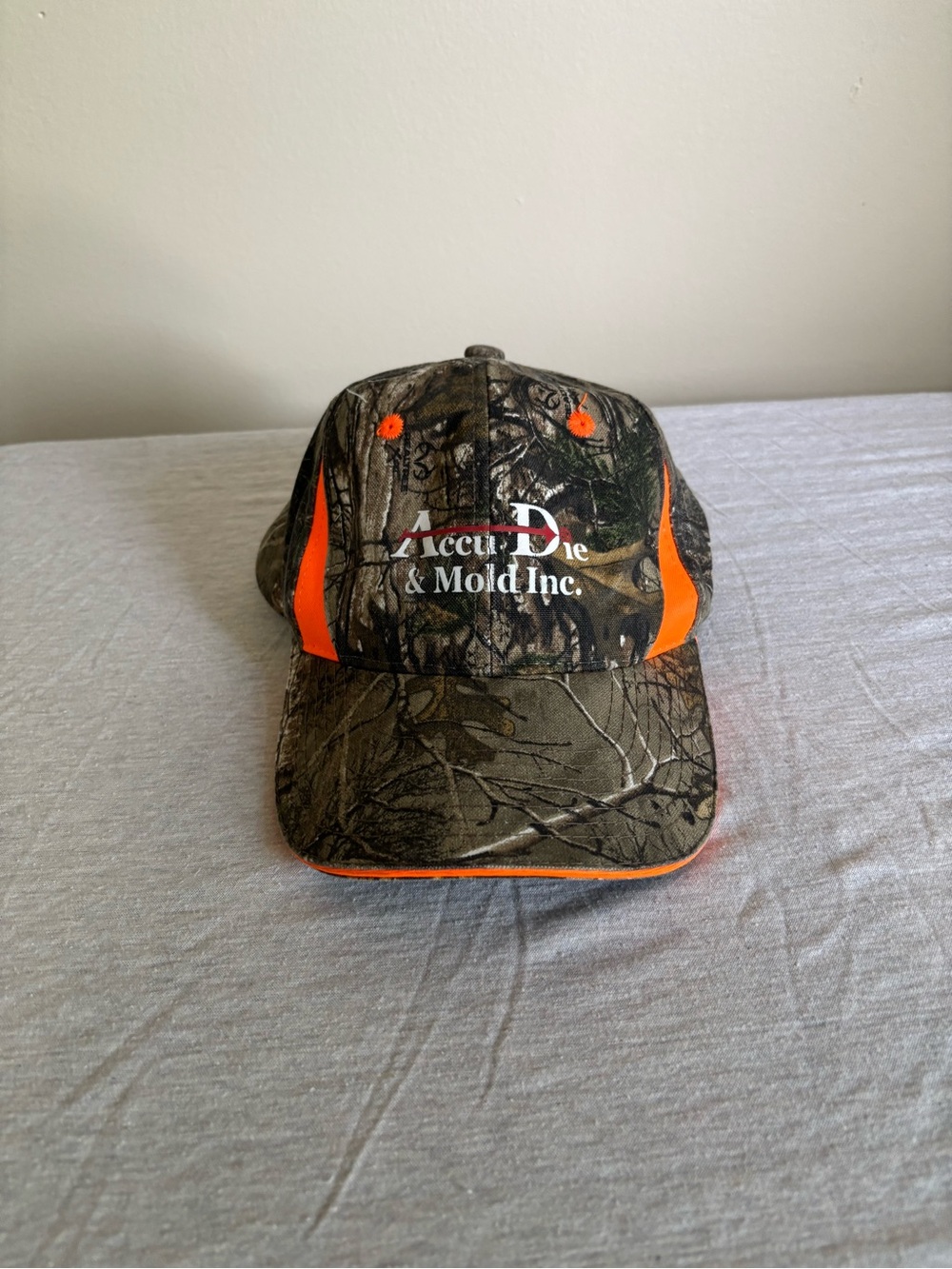 Real Tree Camo Hunting Cap with Orange Accents